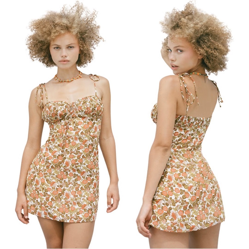 Realisation Par The Devon in 70's Floral Boho Silk Mini Dress Sz XS - Picture 8 of 17